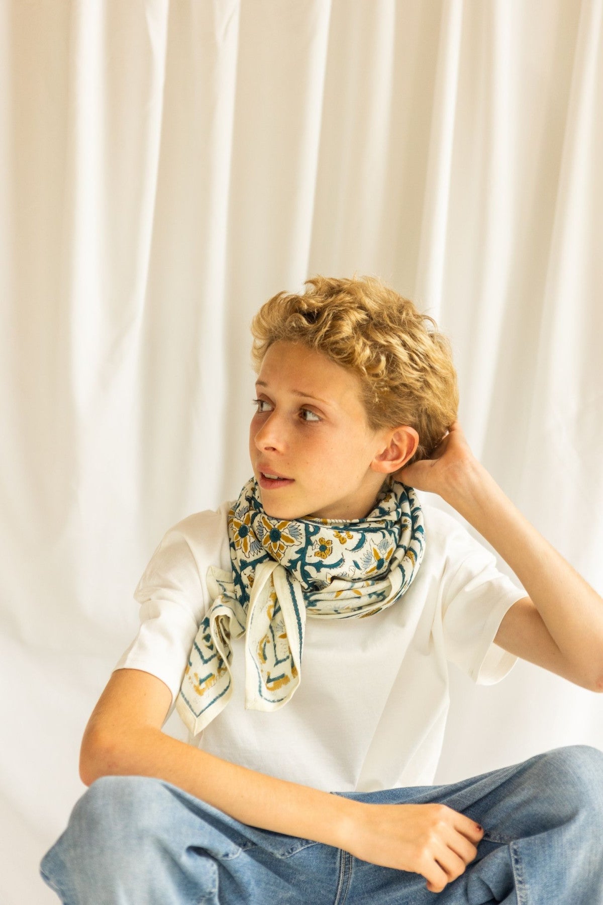 Foulard "Bird" sable Apache