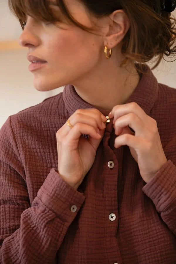 chemise de pyjama bordeaux