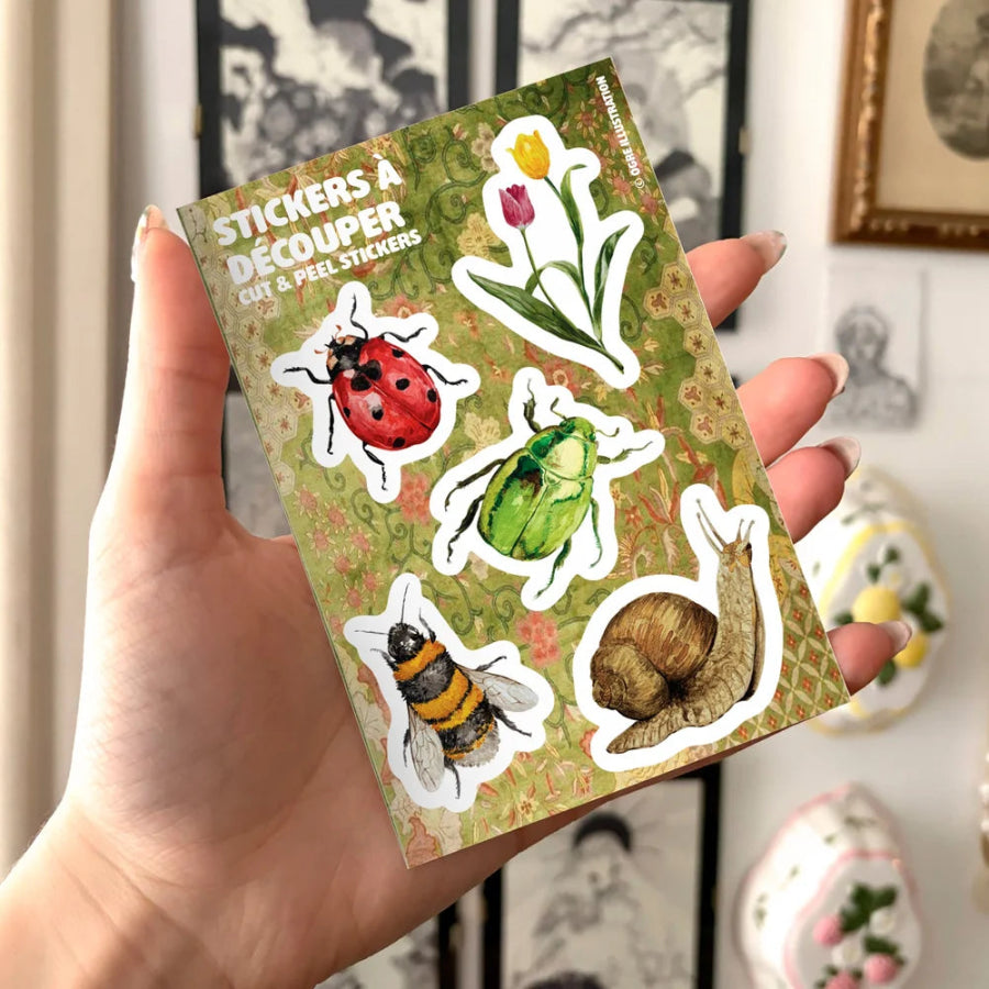planche à stickers les amis du jardin
