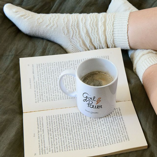 Chaussettes made in France Maison causette en laine mérinos blanches