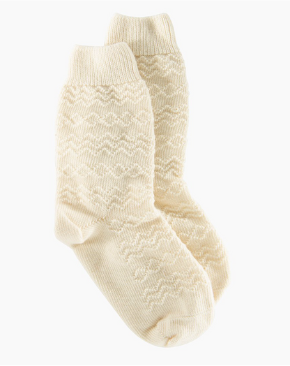 Chaussettes made in France Maison causette en laine mérinos blanches